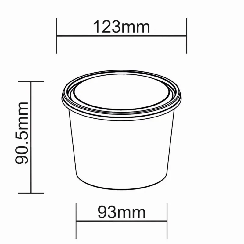 750 ml Container dimensions 750 ml Container dimensions