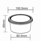 500 ml round container dimension