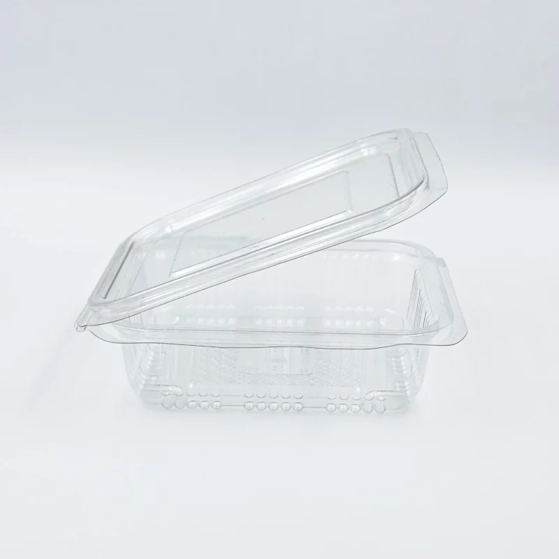 250 ml 2 Close-up of a clear plastic storage container with a snap-on lid.