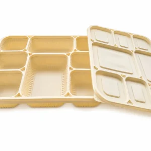 8 compartment plate – 8 Compartment Plate with Lid – Corn Starch Meal Tray