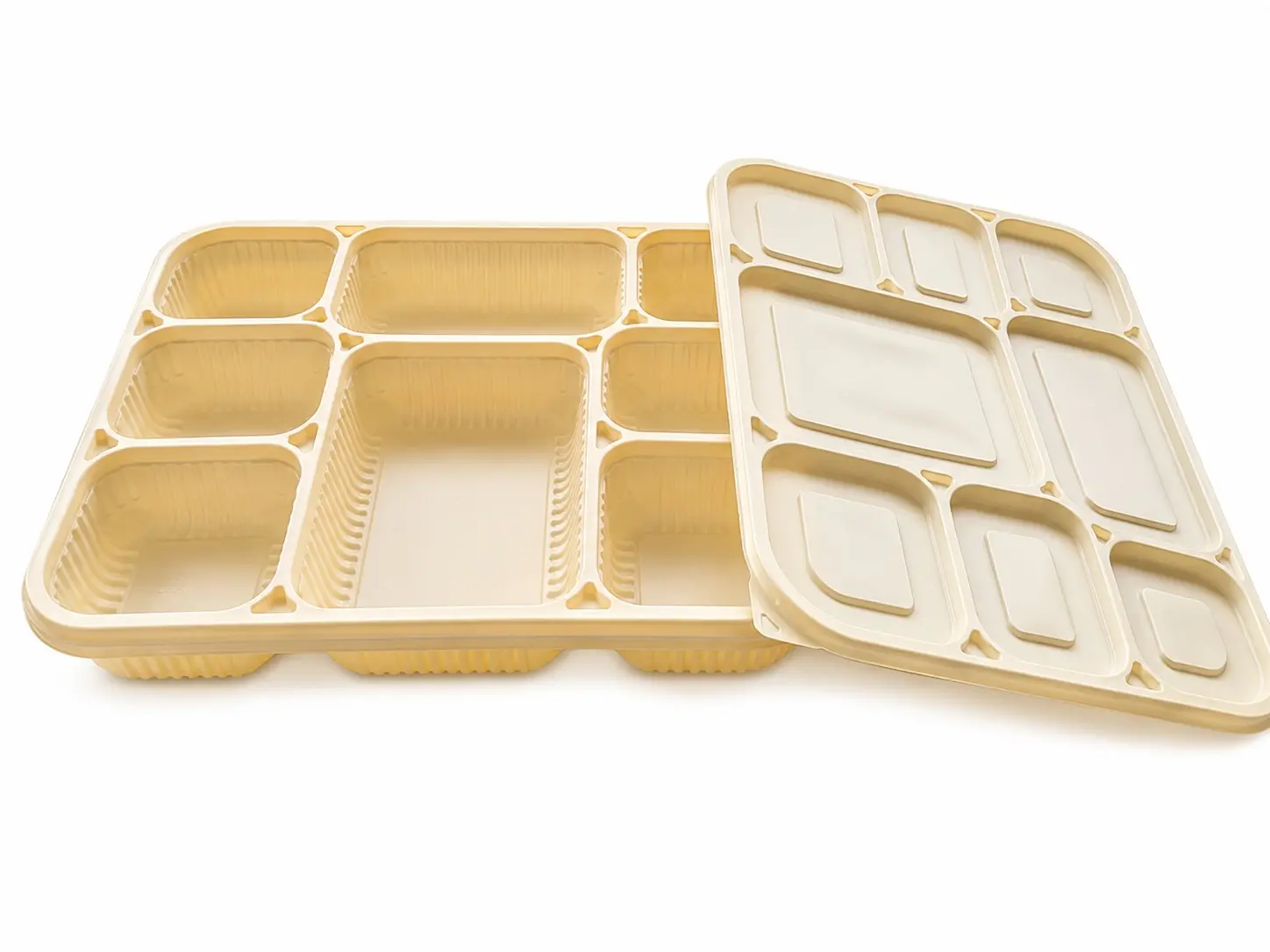 8 compartment plate – 8 Compartment Plate with Lid – Corn Starch Meal Tray