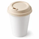 Bagasse cup lid 90 mm sipper lid on a 12 oz paper cup