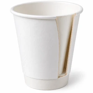 Double wall paper cup cutaway showing inner cup, air gap and outer wall