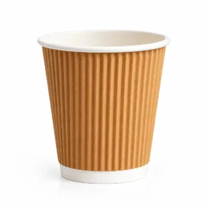 Ripple wall paper cup in kraft brown