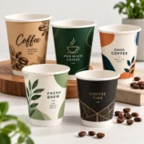 Paper cups with different custom print designs